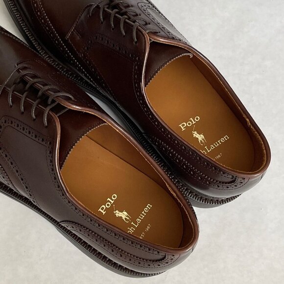 Polo Ralph Lauren Oxford Shoes Men's 12D Asher Wingtip Dark Brown Lace Up NWOB - Picture 5 of 9